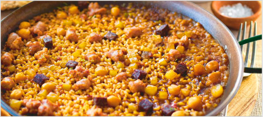 Arroz de montaña y butifarra negra